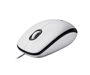 Logitech M100 Mouse USB con Cavo | 3 Pulsanti, Tracciamento Ottico 1000 DPI, Ambidestro, Compatibile con PC, Mac, Laptop - Bianco