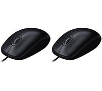 Logitech M90 Mouse USB Cablato, 1000 DPI, Mouse Ambidestro, Compatibile con PC/Mac/Laptop, Grigio (Confezione da 2)