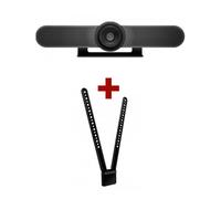 Logitech MeetUp Webcam + Supporto TV Pack pratico con Webcam Logitech MeetUp e supporto TV per un fissaggio sicuro.