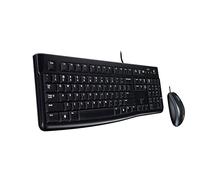Logitech MK120 Combo Tastiera e Mouse con Filo per Windows, Layout Internazionale QWERTY - Nero