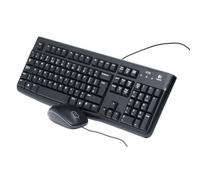 Logitech MK120 Combo Tastiera e Mouse con Filo per Windows, Layout Internazionale QWERTY - Nero