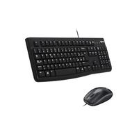 Logitech MK120 Combo Tastiera e Mouse con Filo per Windows, Mouse Ottico Cablato, Tastiera di Dimensioni Standard, USB Plug-and-Play, Compatibile con PC, Laptop, Layout Italiano QWERTY - Nero