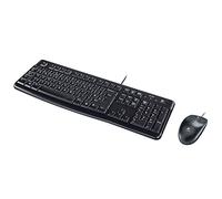 Logitech MK120 Kit Tastiera e Mouse Cablati, Layout Russo Qwerty, Nero