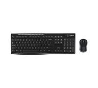 Logitech MK270 Desktop per istruzione con copertura in silicone, tastiera wireless e mouse combo per Windows, USB 2,4 GHz, mouse compatto, 8 tasti multimediali, durata della batteria di 2 anni, PC,
