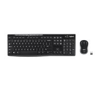 Logitech MK270 Wireless Keyboard And Mouse Combo For Windows, 2.4 GHz Wireless, Compact Mouse, 8 Multimedia And Shortcut Keys, For PC, Laptop - Black