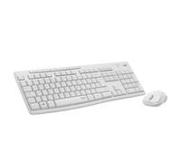 Logitech MK295 Kit Mouse e Tastiera Wireless, Layout Americano QWERTY, Bianco