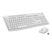 Logitech MK295 Kit Mouse e Tastiera Wireless, Layout Tedesco Qwertz, Bianco