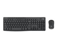 Logitech MK370 Combo for Business, dimensioni complete (100%), RF Wireless + Bluetooth, interruttore chiave a membrana, QWERTY, grafite, mouse incluso (920-012072)
