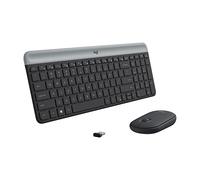 Logitech MK470 Combo tastiera e mouse wireless sottile - Layout compatto discreto, funzionamento ultra silenzioso, ricevitore USB 2,4 GHz con connettività Plug and Play, lunga durata