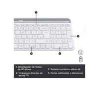 Logitech MK470 Kit mouse e tastiera, Layout Spagnolo QWERTY - Bianco