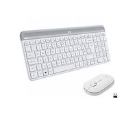 Combinazione tastiera wireless sottile + mouse Logitech MK470 bianca