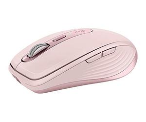 Logitech MX Anywhere 3 Mouse Compatto Performante, Wireless, Scroller Elettromagnetico, Ergonomico, Sensore 4000 DPI, Pulsanti Custom, USB-C, Bluetooth, Mac, iPad, Windows, Linux, Chrome, Rosa