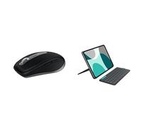 Logitech MX Anywhere 3S for Mac, mouse wireless Bluetooth compatto, 8000 DPI su qualsiasi superficie, Flip Folio, custodia con tastiera per iPad Pro (M4), iPad Air da 11 pollici (M2 e M3), ITA QWERTY