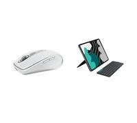 Logitech MX Anywhere 3S for Mac, mouse wireless Bluetooth compatto, 8000 DPI su qualsiasi superficie, Flip Folio, custodia con tastiera per iPad Pro (M4) e iPad Air da 13 pollici (M2 e M3), ITA QWERTY