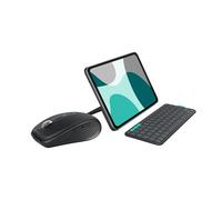 Logitech MX Anywhere 3S, Mouse Wireless Compatto + Flip Folio, custodia con tastiera per iPad Pro (M4), iPad Air da 11 pollici (M2 e M3)(5ª Gen - 2024), multidispositivo, ITA QWERTY - Graphite