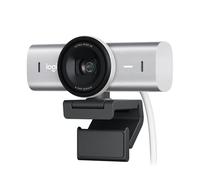 Logitech MX Brio per collaborazione - Grigio chiaro | Ultra HD 4K, 1080p 60 FPS, due microfoni, Show Mode, USB-C, copertura webcam, Teams, Zoom, Google Meet