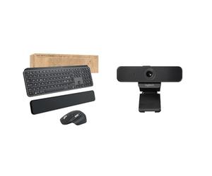 Logitech MX Keys Combo for Business | Gen 2, Tastiera e Mouse Wireless Full Size, con Poggiapolsi & C925-E Business Webcam, Videochiamata HD 1080p/30fps, Correzione Luce, Autofocus