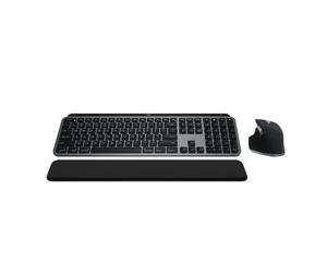 Logitech MX Keys S Combo per Mac, tastiera e mouse wireless con palm rest, tastiera retroilluminata, mouse wireless a scorrimento rapido, Bluetooth USB C per MacBook Pro, Macbook Air, iMac,iPad-QWERTY