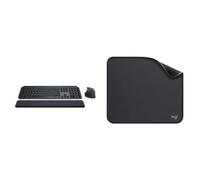 Logitech MX Keys S Combo - Tastiera e Mouse Wireless con Palm Rest, illuminazione personalizzabile & Mouse Pad - Studio Series, per Computer con Base in Gomma Antiscivolo, Scorrimento Facile