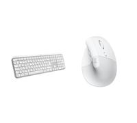 Logitech MX Keys S, Tastiera Wireless, Profilo Basso, Tasti Programmabili, Retroilluminazione & Lift Mouse Ergonomico Verticale, Senza Fili, Ricevitore Bluetooth o Logi Bolt USB