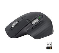 Logitech MX Master 3 Mouse Wireless Avanzato, Ricevitore Bluetooth o USB 2.4 GHz, Scorrimento Rapido, 4000 DPI Qualsiasi Superficie, Ergonomico, 7 Pulsanti, PC/Mac/Laptop/iPadOS, Grigio ( Scuro)