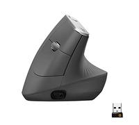 Logitech MX Verticale Mouse Wireless Ergonomico | Multi-Dispositivo, Bluetooth/2.4GHz Unifying, Ottico 4K DPI, 4 Pulsanti, Ricarica Rapida, PC/Mac/iPadOS - Grigio