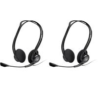 Logitech PC960 Cuffie Cablate per Computer, Cuffie Stereo con Microfono, Cancellazione di Rumore, USB, Leggere, Controlli Sul Cavo, PC/Mac/Laptop, Nero (Confezione da 2)