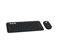 Logitech Pebble 2 Combo, Tastiera e Mouse Wireless, Silenziosa e Portatile, Personalizzabile, Logi Bolt, Bluetooth, Easy-Switch per Windows, MacOS, iPadOS, Cromato - Nero