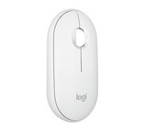 Logitech Pebble Mouse 2 M350s Slim Bluetooth Wireless Mouse, portatile, leggero, facile commutazione per Windows, macOS, Android, Chrome OS, bianco (rinnovato)
