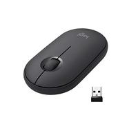 Logitech Pebble Mouse Wireless, Bluetooth o 2.4 GHz con Mini Ricevitore USB, Sil