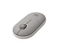 Logitech Pebble Mouse Wireless con Bluetooth o ricevitore 2,4 GHz, Silenzioso, Mouse Sottile con Clic Silenziosi Per Laptop, Notebook, iPad, PC e Mac - Sabbia