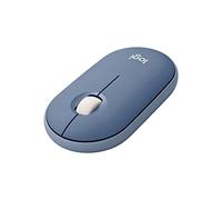 Logitech Pebble Mouse Wireless con Bluetooth o ricevitore 2,4 GHz, Silenzioso, Sottile con Clic Silenziosi Per Laptop, Notebook, iPad, PC e Mac - Mirtillo