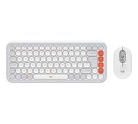 Logitech POP ICON COMBO, Bluetooth-toetsenbord- en muiscombinatie, comfortabel typen, programmeerbare toetsen en knoppen, stil klikken, Easy-Switch tot 3 apparaten - Wit