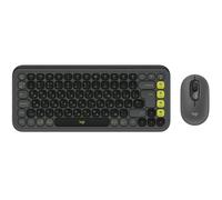 Logitech Kit mouse e tastiera POP Icon in Grafite e verde, Ucraino (QWERTY)