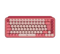 Logitech POP Keys Wireless Mechanical Keyboard With Emoji Keys tastiera RF senza fili + Bluetooth QWERTY Nordic Borgogna, Rosa,
