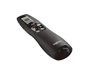 Logitech R700 Puntatore Laser Per Presentazioni Wireless, 2,4 GHz con Ricevitore USB Nano, Pointer Laser Rosso, Campo Operativo da 30 Metri, Display LCD per Rilevare Tempo, 6 Pulsanti, per PC - Nero