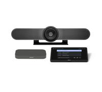 Logitech Room Solutions for Google Meet Up con supporto da parete/supporto integrato, rubinetto + kit CAT5e e unità di elaborazione Google Meet, acquisizione UHD 4K, controller touch da 10,1", 13a
