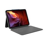 Logitech Rugged Folio, custodia con tastiera per iPad - ITA QWERTY | 10a gen e A16, Smart Connector, tastiera resistente agli schizzi - Grigio