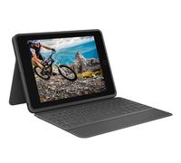 Logitech Rugged Folio - Custodia protettiva con tastiera per iPad (7ª, 8ª, 9ª, 10ª gen e A16) in Grafite, per iPad (7a, 8a e 9a gen)
