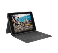 Logitech Rugged Folio - Custodia protettiva con tastiera per iPad (7ª, 8ª, 9ª, 10ª gen e A16) in Grafite, per iPad (7a, 8a e 9a gen)