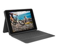 Logitech Rugged Folio per iPad (7ª, 8ª e 9ª generazione) Custodia con tastiera protettiva, Layout Tedesco QWERTZ - Nero