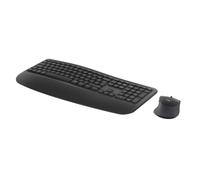 Logitech Signature Comfort Plus Combo MK880 for Business, tastiera e mouse wireless full-size con poggiapolsi, clic silenziosi, ricevitore sicuro, Bluetooth, Windows/macOS - Grafite - QWERTZ
