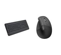 Logitech Signature K650 Full-Size Wireless Keyboard with Bluetooth BLE or USB Receiver, Italian QWERTY, Lift Mouse Ergonomico Verticale, Senza Fili, Ricevitore Bluetooth,Logi Bolt USB,Clic Silenziosi