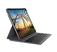 Logitech Slim Folio Pro per iPad Pro da 12,9 pollici (3a e 4a generazione, modello A1876/A2014/A1895/A1983/A229/A2233), Bluetooth wireless avanzato, chiusura magnetica, layout QWERTY UK, grigio