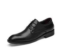 Logitech SYktcjgs Fashion Oxford Shoes for Men Formal Shoes Lace Up Style PU Leather Leisure Business Round Toe (Hollow Optional) (Colore: nero, Taglia: 41 EU)