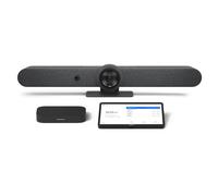 Logitech Tap + Rally Bar per Google Meet Sistema all-in-one con barra video, tablet touchscreen e mini-PC intelligente per sale Google Meet di medie