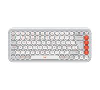 Logitech Tastiera Bluetooth POP Icon Keys in Off-white e arancione, UK English (Qwerty)
