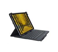 Logitech Universal Folio Cover iPad o Tablet con Tastiera Bluetooth Wireless, Per la maggior parte dei tablet da 9-10", iOS, Android, Windows, Italiano Qwerty, Nero