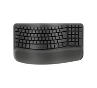 Logitech Wave Keys for Business - Tastiera ergonomica in grafite, Inglese Internazionale (QWERTY)