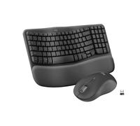 Logitech Wave Keys MK670 Combo, tastiera ergonomica senza fili firmata M550 L mouse senza fili, comodo da digitare naturale, Bluetooth, tasti logo, per sistema operativo multiplo, Windows/Mac